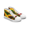 Women's High Top Sneakers — Jamaican Flag Reggae Floral Design